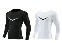 Maillot de compression à manches longues pour homme – Couche de base de football et de soccer à séchage rapide – Haut de sport moulant