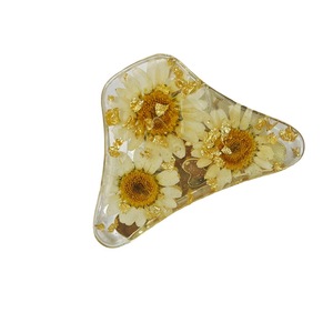 Chenghe Presilhas de cabelo para mulheres e meninas, acessórios de cabelo em resina de acetato para cabelo, moda personalizada com flores secas, novidade por atacado
