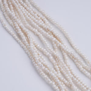 Perles d'eau douce blanches naturelles de 18 cm2-2,2 mm, fil de perles mini, bijoux DIY, produit semi-fini - Product Image 5