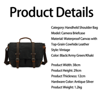 Sac messager en toile vintage de luxe de haute qualité pour hommes, durable, imperméable, léger, bandoulière, sacoche, couleur unie