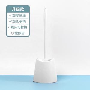 Juego de limpieza de baño de silicona plástico barato sin cepillo de inodoro de ángulo muerto con base <span class=keywords><strong>antigoteo</strong></span> y soporte de palo de pared - Product Image 2