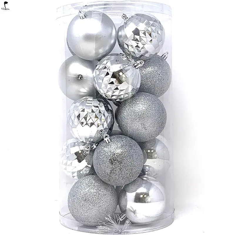 Decoraciones de bolas de Navidad más vendidas de fábrica, bolas colgantes de árbol de Navidad inastillables, embalaje de regalo hecho a mano