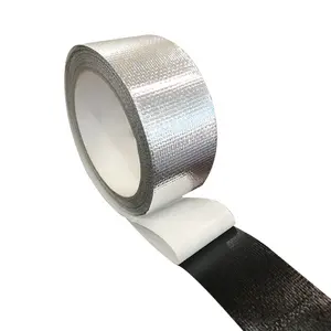 HVAC Alu solvent glue Super thick Laminated Self Adhesive Aluminium Foil Fiber Glass Cloth Tape