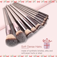20 buah Set kuas rias untuk wanita riasan rambut nilon Label pribadi sintetis pegangan kayu