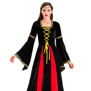 diosa griega traje de la princesa Suppliers-Disfraz Retro de reina de las princesas, diosa griega para Halloween, vestido de escenario de teatro