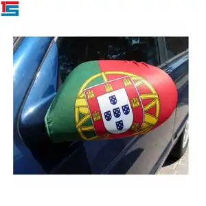 2024 acara sepak bola Portugal 22*26cm poliester dan spandeks Digital cetak cermin mobil penutup bendera