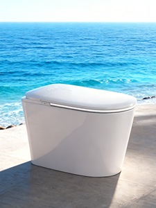 <span class=keywords><strong>Inodoro</strong></span> Inteligente Estilo Americano con Asiento Calefactable y Control Remoto - Diseño Moderno Inspirado en Resorts para Casas de Vacaciones - Product Image 1