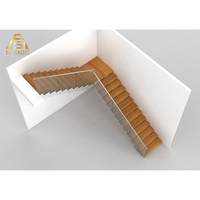 Escalier moderne intérieur à monopoutre en chêne 3"x 4"x11" en bois, escalier duplex en U