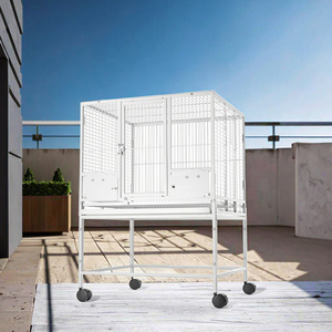 Papegaaienkooi Grote Metalen Vogelkooi Solide Knop Luxe Villa Kooi Gestapelde Dubbele Laag Ecologisch Gepoedercoat Reproductiekooi - Product Image 5