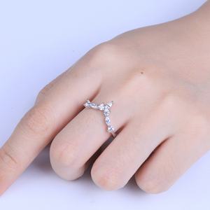 แหวนหมั้นเพชรรูปตัววีสำหรับเจ้าสาวกำหนดเอง TL-356รูปดาวดวงอาทิตย์สำหรับเจ้าสาว - Product Image 5