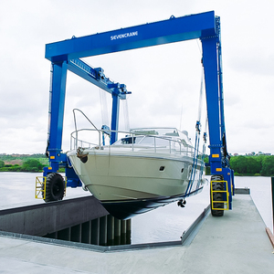 Grúa de pórtico móvil marina con capacidad de subida del 4%, 50t, 100t, 150t, 200t, elevador de embarcaciones con neumáticos de caucho, grúa de puerto - Product Image 5
