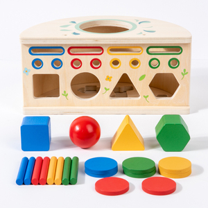 Nuevo Juguete Educativo Montessori 2026, Caja <span class=keywords><strong>de</strong></span> Formas Geométricas <span class=keywords><strong>de</strong></span> Madera Multifuncional, Juego <span class=keywords><strong>de</strong></span> Palitos y Monedas para Niños - Product Image 3