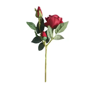 Simulação Romântico Decor Decorativa Artificial Levantou-se Flor Spray Para Casa de Flanela Rosa Artificial Flores de Acácia