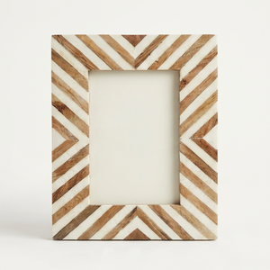 Cadre en MDF rectangulaire vertical, motif chevron fait main en résine, présentoir de table créatif - Product Image 1
