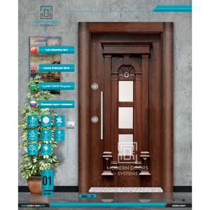 Porte de sécurité moderne en acier gaufré avec conception coupe-feu ouverture manuelle pour les entrées principales des hôtels, des villas et des appartements - Product Image 4