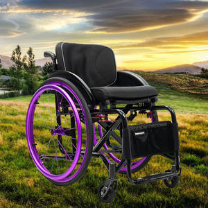 Fauteuil roulant sportif multifonction pliable autopropulsé certifié <span class=keywords><strong>CE</strong></span>, aluminium, 24 pouces, frein à main de 4 pouces, 13 kg, garantie 1 an - Product Image 1