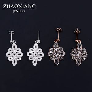 Pendientes de Acero Inoxidable con Cristales, Accesorios de Moda Unisex para Fiestas, Compromisos, Regalos de Joyería para Mujer - Product Image 1