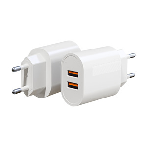 New QC17W European standard dual-<b>port</b> USB charger compatible with Apple and Android devices, CE certified, wholesale from - Product Image 4