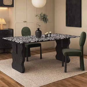 Phong cách Trung Quốc cổ đại nhỏ hình chữ nhật gỗ rắn bàn ăn QY-F903 bàn ăn terrazzo đơn giản hiện đại - Product Image 4