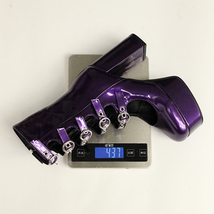 Sandales d'été à talons épais carrés pour femmes, avec découpes, plateforme et boucles métalliques sur le devant, bottes courtes mi-mollet - Product Image 5