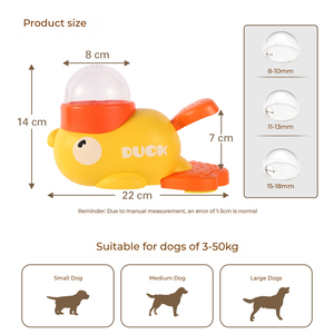 Distributore Automatico di Cibo per Animali a Forma di Paperella Gialla in ABS, Giocattolo Intelligente per Snack di Cani e <span class=keywords><strong>Gatti</strong></span> per l'Esercizio - Product Image 5