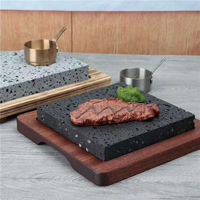 Pierre à cuisiner en granit de lave personnalisée de haute qualité, écologique, rectangulaire, pour la maison, la cuisine, le restaurant, pour servir le steak
