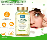 Gomitas de Vitamina A, Luteína y Zeaxantina para el Apoyo de la Visión, con Arándano, Azafrán y CoQ10, Sin OMG, Veganas, 60 Unidades, Marca Privada OEM