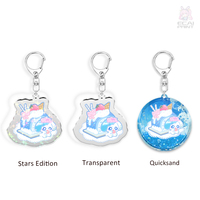 Porte-clés holographique de luxe personnalisé, breloques en époxy anime, porte-clés en acrylique dessin animé pour Labubu