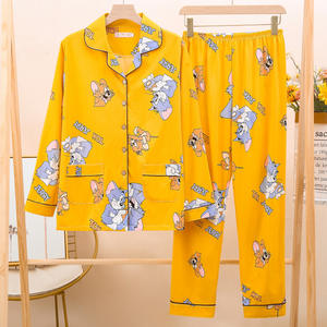 <span class=keywords><strong>Pijamas</strong></span> <span class=keywords><strong>de</strong></span> seda <span class=keywords><strong>de</strong></span> leche <span class=keywords><strong>de</strong></span> otoño, cárdigan <span class=keywords><strong>de</strong></span> manga larga, conjunto <span class=keywords><strong>de</strong></span> dos piezas, talla grande, fatmm250Jin, ropa <span class=keywords><strong>de</strong></span> casa - Product Image 1