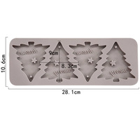 Moule à gâteau de Noël en silicone de qualité alimentaire à 4 cavités avec logo personnalisé, pour chocolat et résine, vente en gros