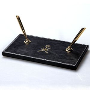 Ensemble d'accessoires de bureau en cuir PU noir, Set de 10 pièces - Product Image 6