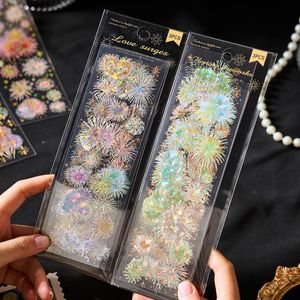 Colorful Fireworks Landscape <strong>Stickers</strong> Self Adhesive Waterproof Laser Gold Pet <strong>Stickers</strong> <strong>for</strong> Scrapbooking Journal Decorative - Product Image 1