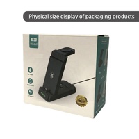 10 W 3-en-1 Chargeur sans fil Support de bureau pliable avec adaptateur d'alimentation Compatible iPhone Station d'accueil de charge pratique
