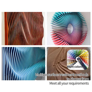Pannello Acustico in Legno Massello con Incisione a Onde 3D Certificato FSC, Decorazione Murale Moderna Personalizzata per Hotel e Commercio - Product Image 5