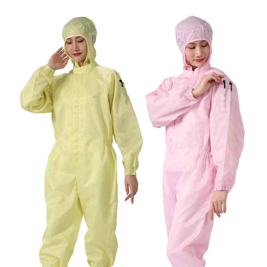 washable antistatic clothes esd clothes antistatic garment 10E6-10E9 ohmn esd clothing 5mm stripes cleanroom coverall