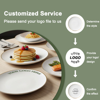 Assiette de luxe en porcelaine fine, blanche avec bord doré, ronde, pour steak, sushi, hôtel, restaurant, mariage, vente en gros