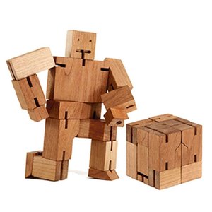 Trẻ em giáo dục não trêu ghẹo ma thuật 1.5 "sáng tạo gỗ tự nhiên nhỏ cubebot Micro 3D câu đố bằng gỗ Robot đồ chơi - Product Image 2