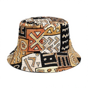 Ethnic Geometric Pattern <b>Bucket</b> <b>Hat</b> Unisex Adult Spring Summer Casual Wear Polyester Canvas Print Style - Product Image 4