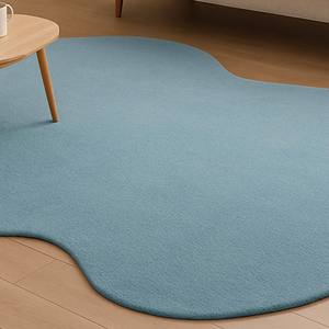 Tapis nuage 100% laine tufté à la main |   Tapis de sol bleu minimaliste de forme irrégulière, décoration intérieure, cadeau, prix d'usine - Product Image 3