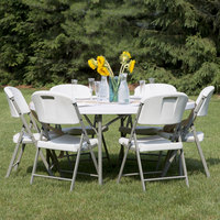 Tables Pliantes Rondes Robuste en Plastique d'Extérieur pour Mariages et Banquets de 1,8 m