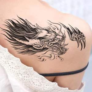 190x320mm étanche grands autocollants <span class=keywords><strong>de</strong></span> <span class=keywords><strong>tatouage</strong></span> temporaire <span class=keywords><strong>sur</strong></span> la poitrine coloré papillon fleur noeud papillon femmes collier <span class=keywords><strong>de</strong></span> diamants - Product Image 2