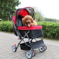 Poussette de voyage pliable de luxe pour animaux de compagnie, grande taille, quatre roues, haute qualité, pour chiens et chats