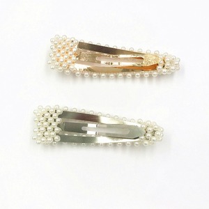 De perlas de moda pelo Clip para mujer elegante diseño coreano encaje Barrette palo de oro/plata de aleación de Metal Clip de pelo de agua boda - Product Image 5