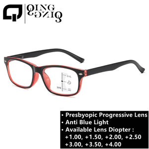 Lentes progresivas Gafas Rectángulo pequeño Lente azul Fuerza + 1,50 + 3,00 - Product Image 2