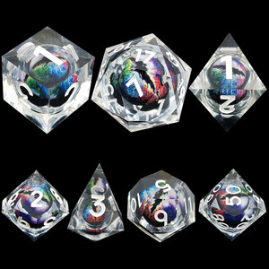 Bán buôn dnd lõi lỏng nhựa xúc xắc 7 cái cán rpg dungeon hội đồng quản trị trò chơi xúc xắc bộ long lanh làm sắc nét cạnh dnd xúc xắc - Product Image 6