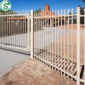 Factory Supplier Powder Coated Black Metal Fencing Fancy Garden Wrought Iron Fence