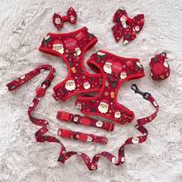 Nouveauté : Harnais et laisse réglables pour chien, design de Noël, en néoprène doux et confortable pour les promenades quotidiennes