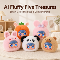 Peluche Intelligente à Commande Vocale avec Écran HD et Yeux Connectés, Breloque de Sac IA Intelligente, Cadeaux pour Enfant, Jouets en Peluche Panda Confortables