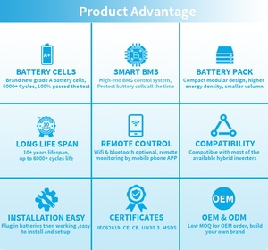 OEM ODM <span class=keywords><strong>Batterie</strong></span> empilable <span class=keywords><strong>LFP</strong></span> 5 kWh 10 kWh personnalisée 100 Ah 200 Ah Pack de batteries LiFePO4 - Product Image 6