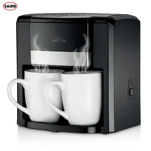Custom Service Mini 2 Cups 420ML Portable Electric Automatic Coffee Maker Double Cup Cafetera Turkish Coffee Machine
